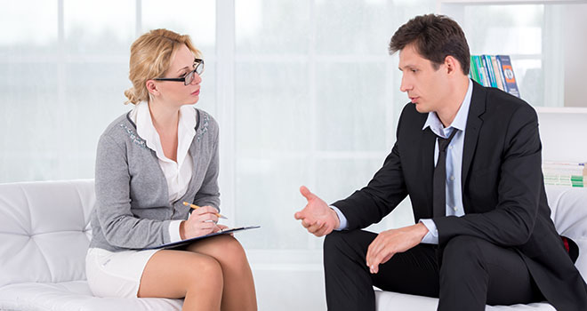 Two people practicing empathy