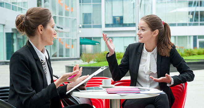 360 degree feedback meeting at a workspace